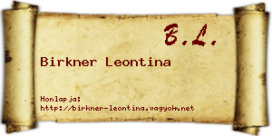Birkner Leontina névjegykártya